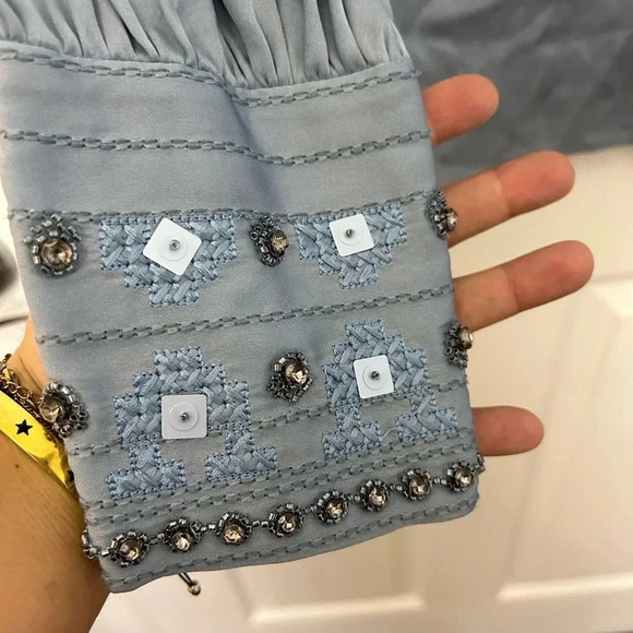 . kobi halperin blue beaded tunic size M - Picture 2 of 8